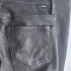 MOTHER The Charmer Wet Black Pants. Size 24
